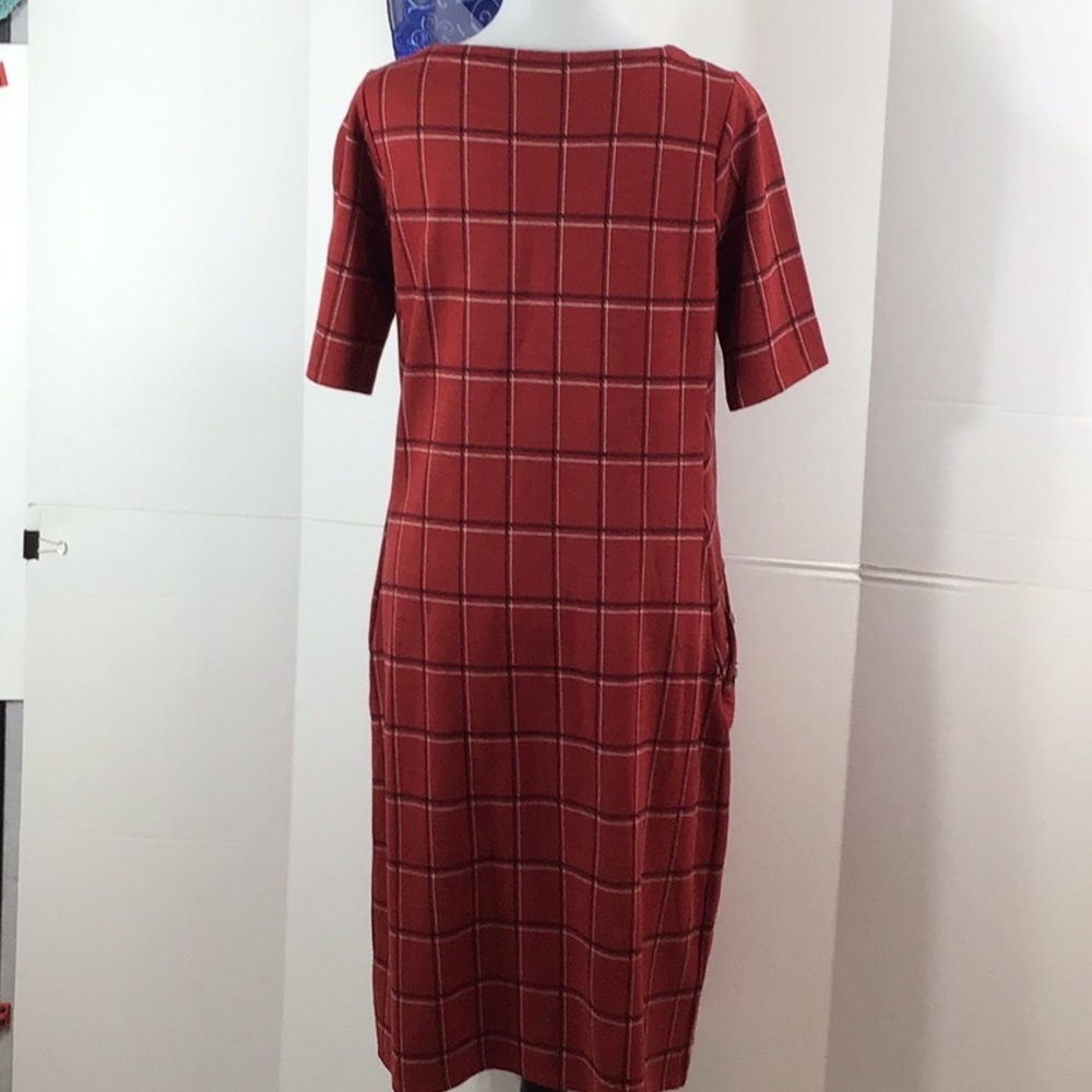 J. Jill ponte knit red windowpane shift dress S tall - Picture 6 of 10
